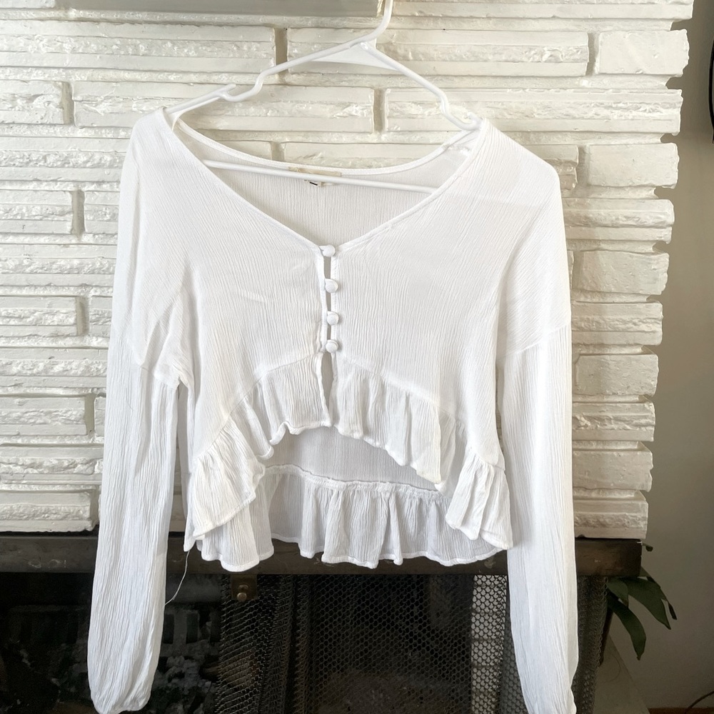 COPY - L.A Hearts (PacSun) Long sleeve crop blouse w/ buttons